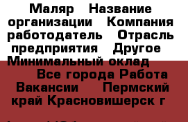 Маляр › Название организации ­ Компания-работодатель › Отрасль предприятия ­ Другое › Минимальный оклад ­ 20 000 - Все города Работа » Вакансии   . Пермский край,Красновишерск г.